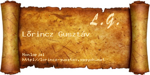 Lőrincz Gusztáv névjegykártya